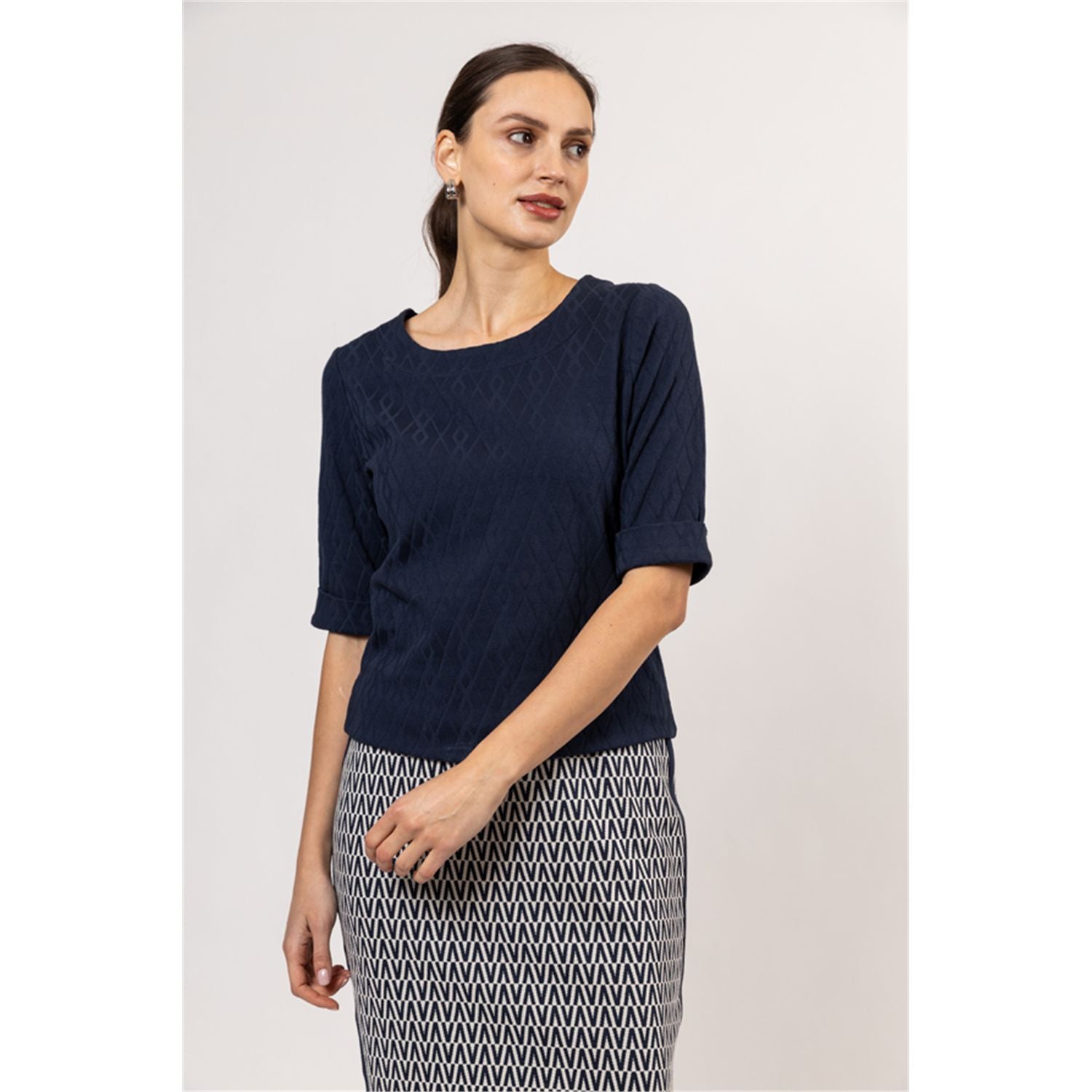 T-shirt rib boatneck long s/s
