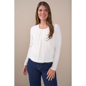 Blouson ronde hals geplooid