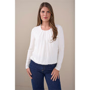 Blouson ronde hals geplooid