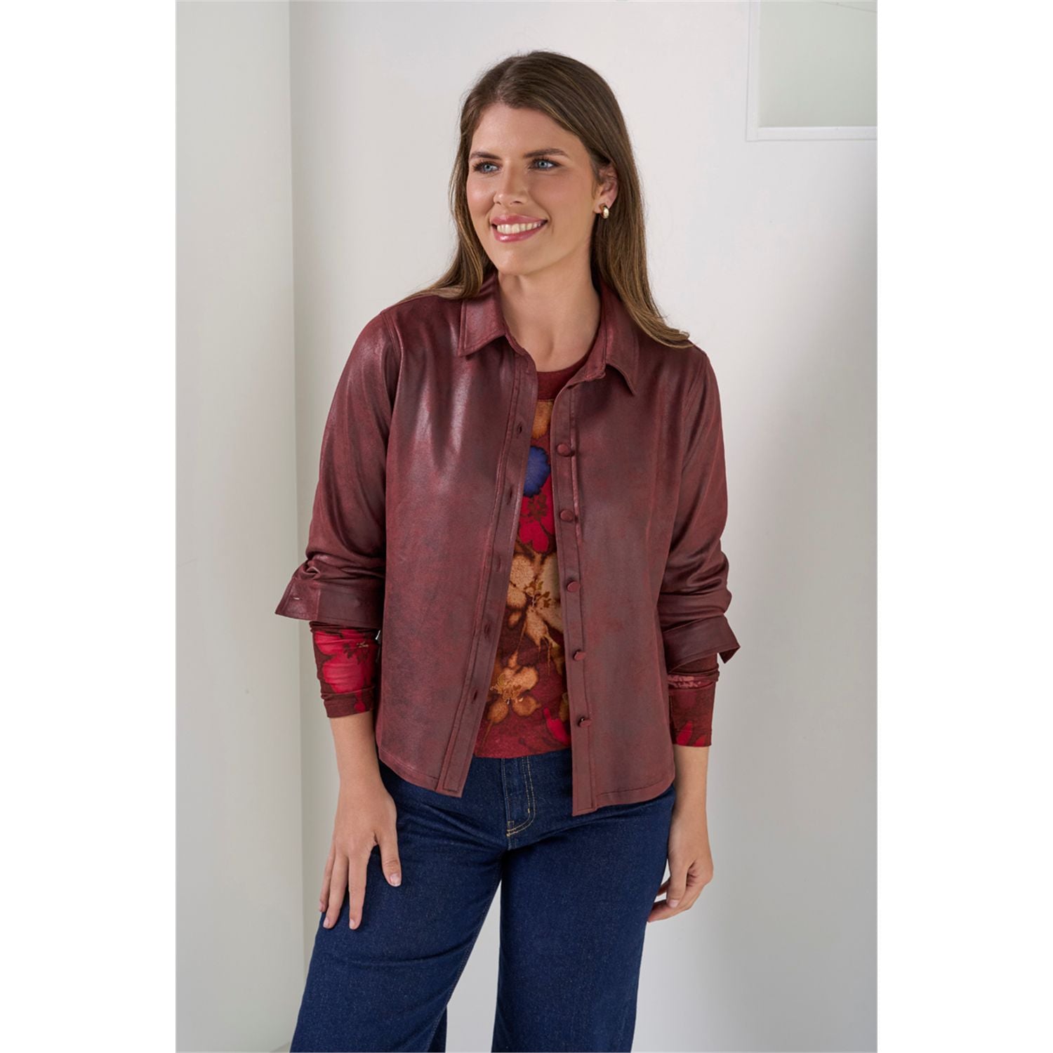 Blouse fake leather