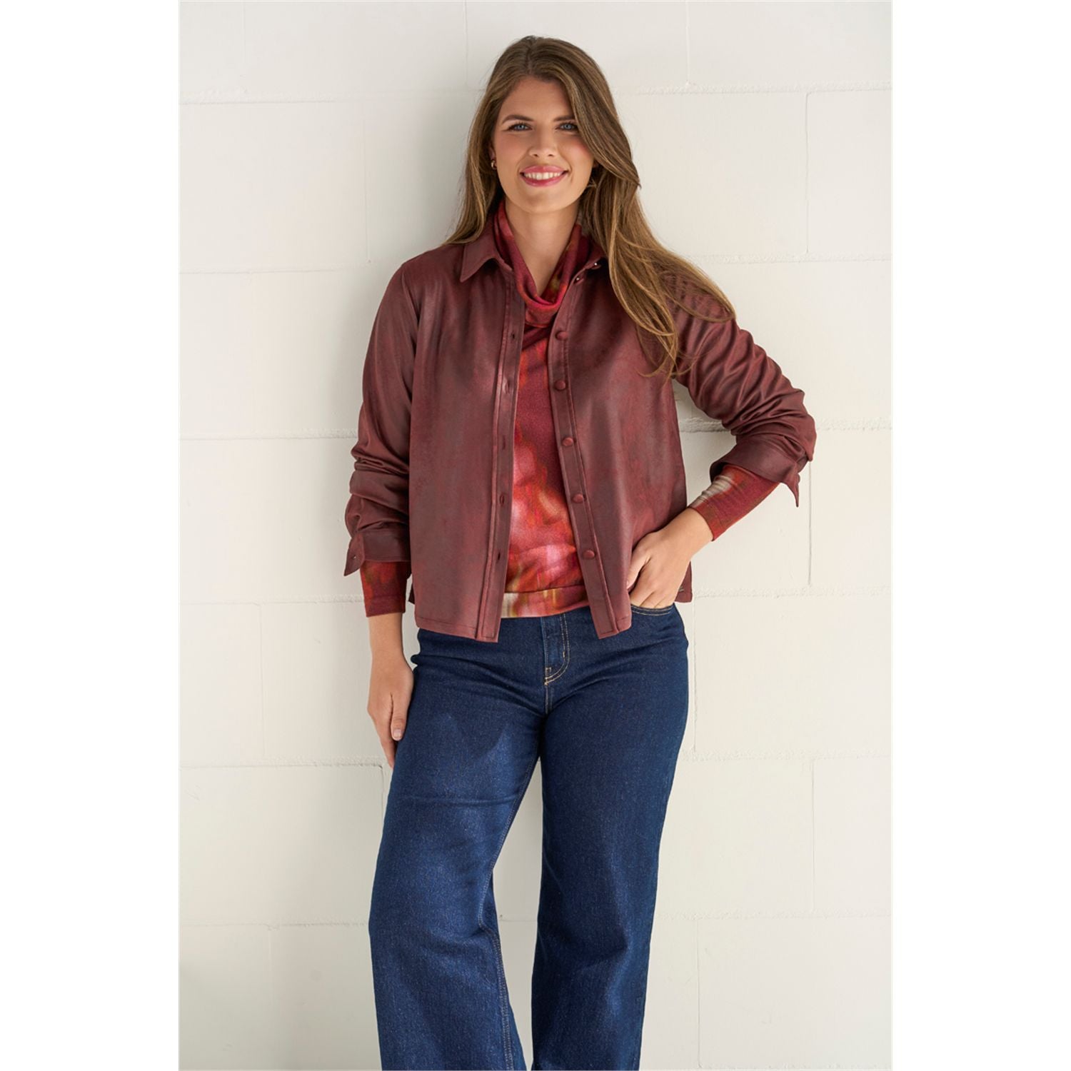 Blouse fake leather