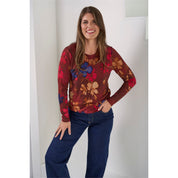 Blouson print ronde hals