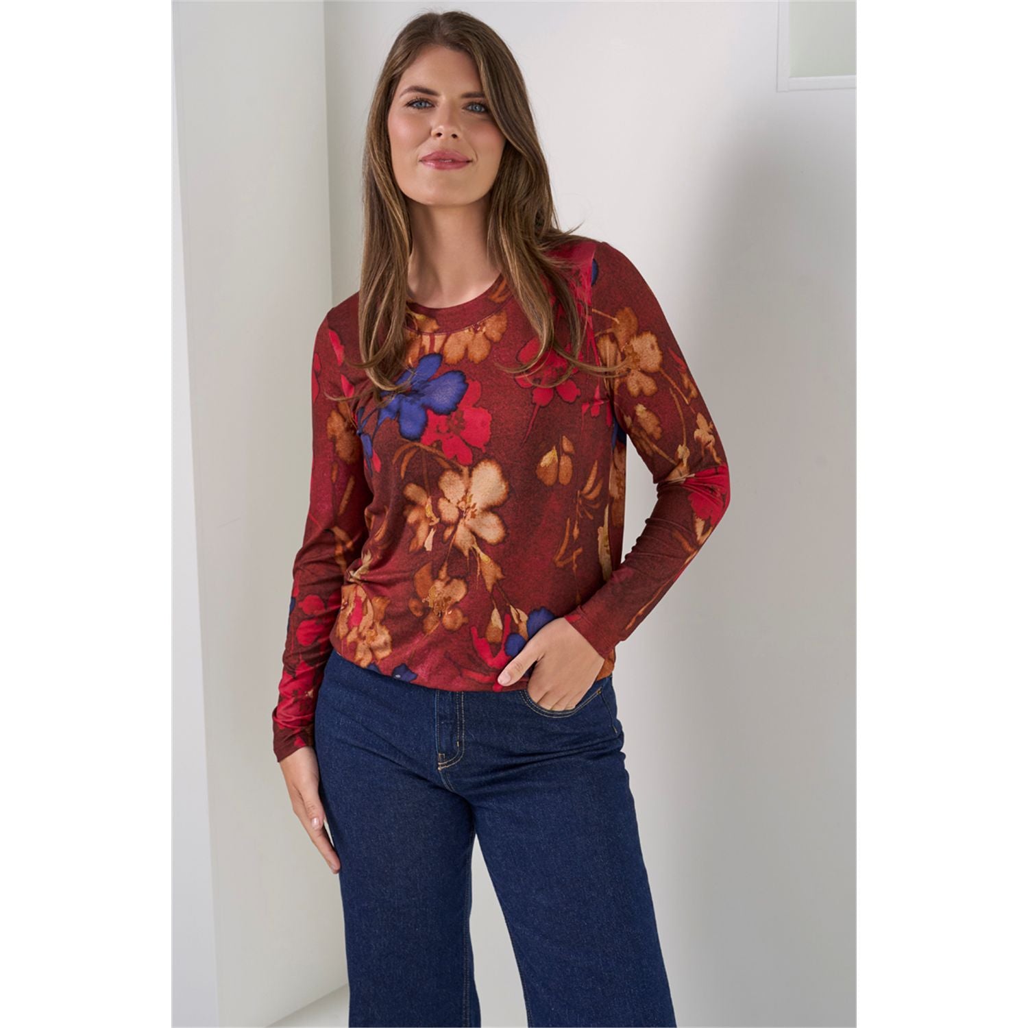 Blouson print ronde hals