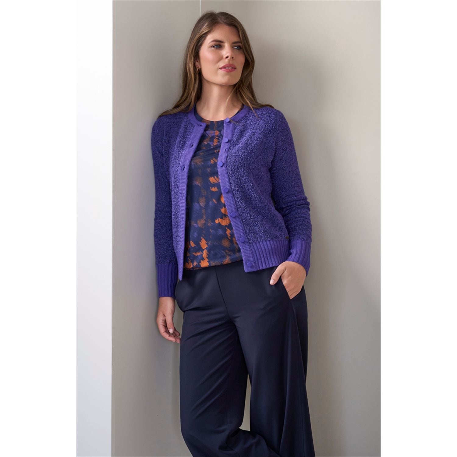 Blouson print ronde hals