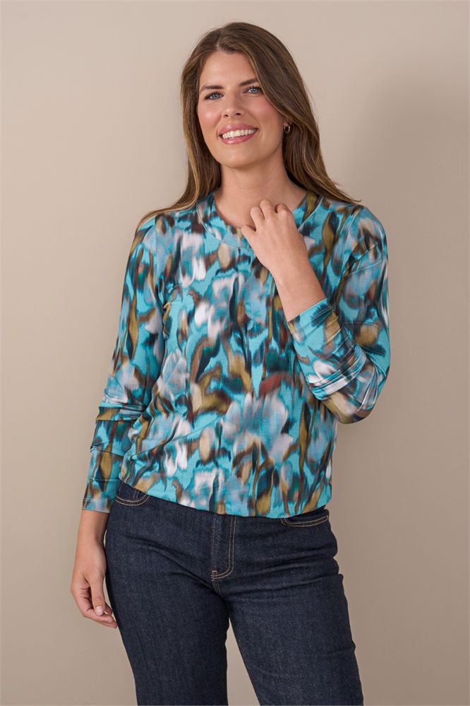 Blouson print ronde hals