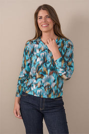 Blouson print ronde hals