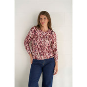 Blouson print ronde hals