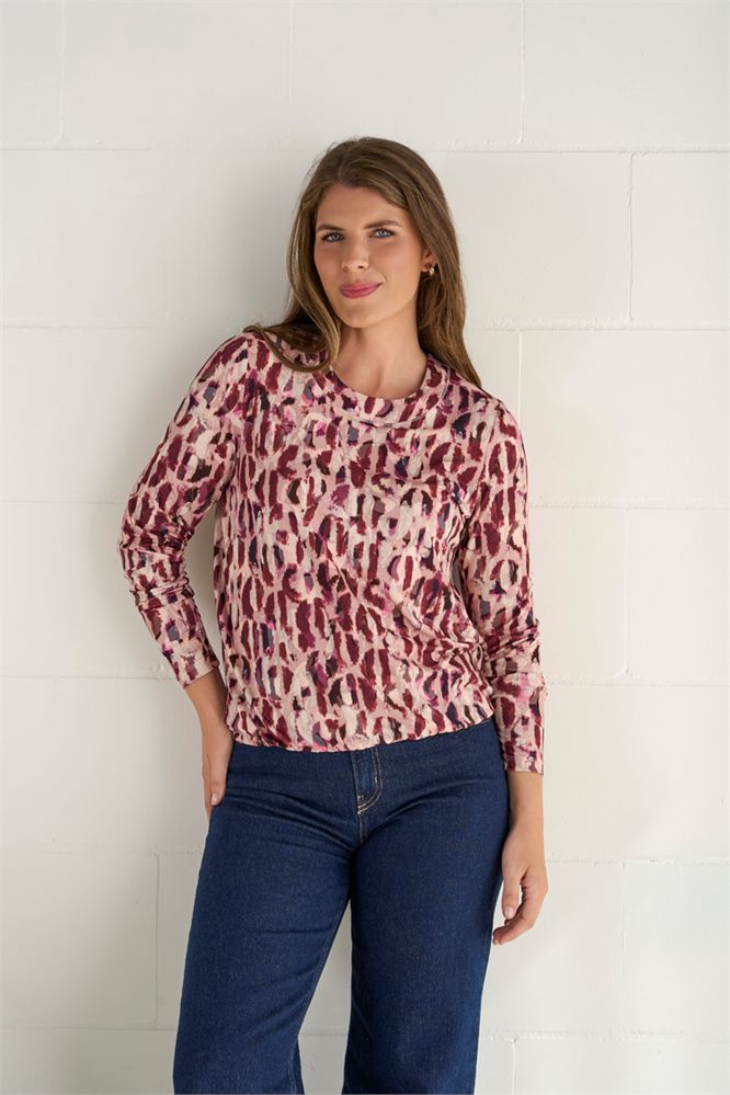 Blouson print ronde hals