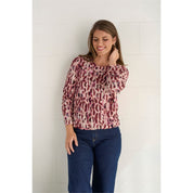 Blouson print ronde hals