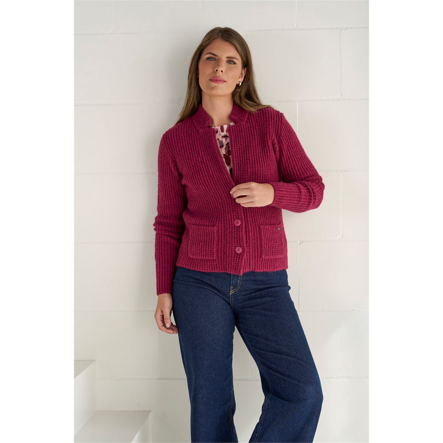 Blouson print ronde hals
