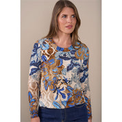 Blouson print ronde hals