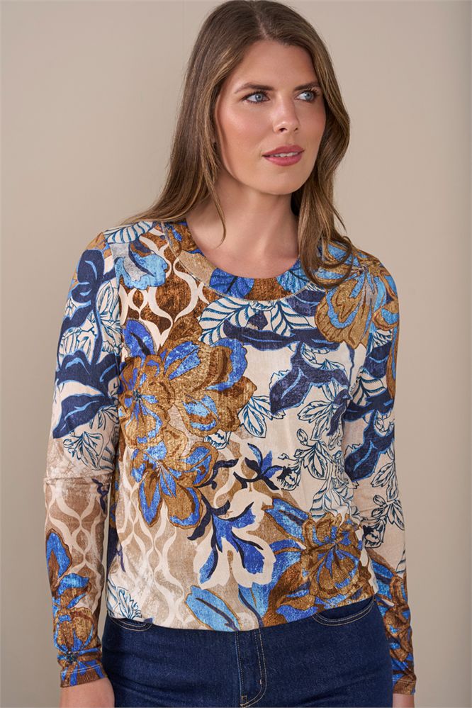 Blouson print ronde hals