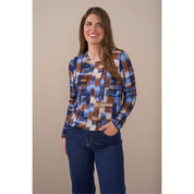 Blouson print ronde hals