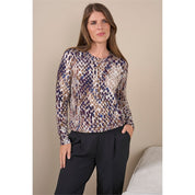 Blouson print ronde hals