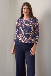 Blouson print ronde hals