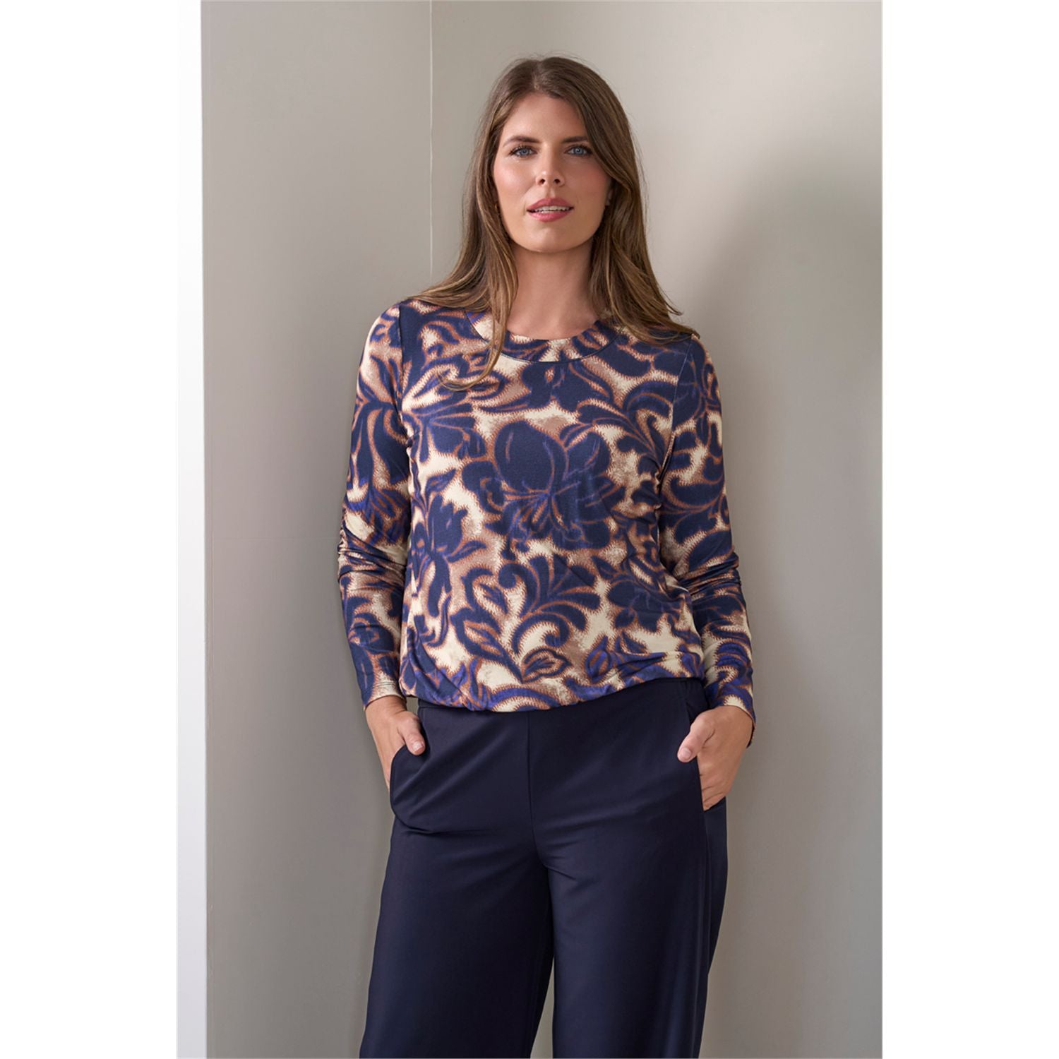 Blouson print ronde hals