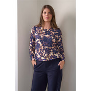 Blouson print ronde hals