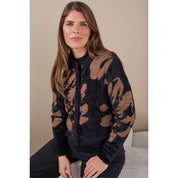 Vest ronde hals jacquard