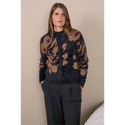 Vest ronde hals jacquard