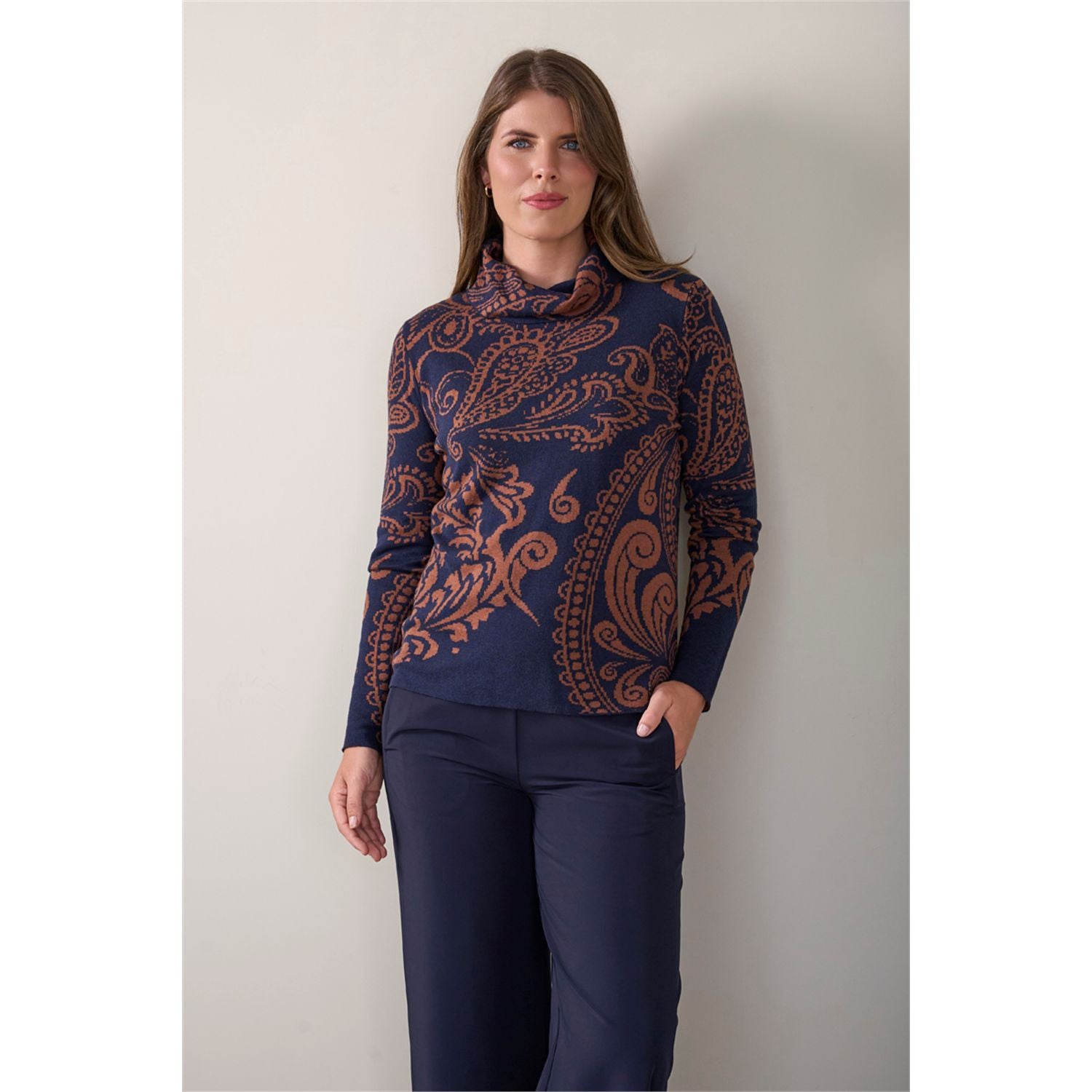 Pullover jacquard kol