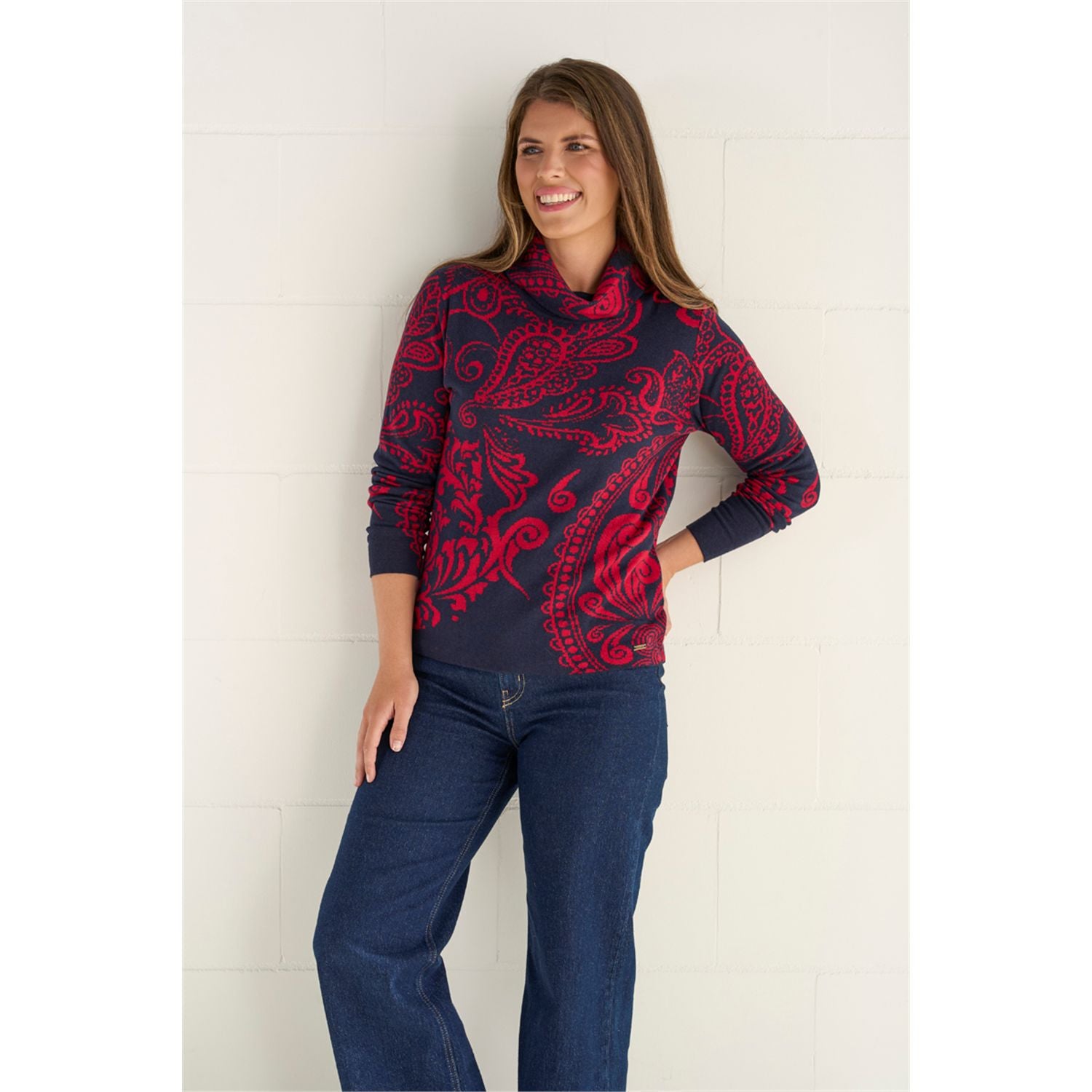 Pullover jacquard kol