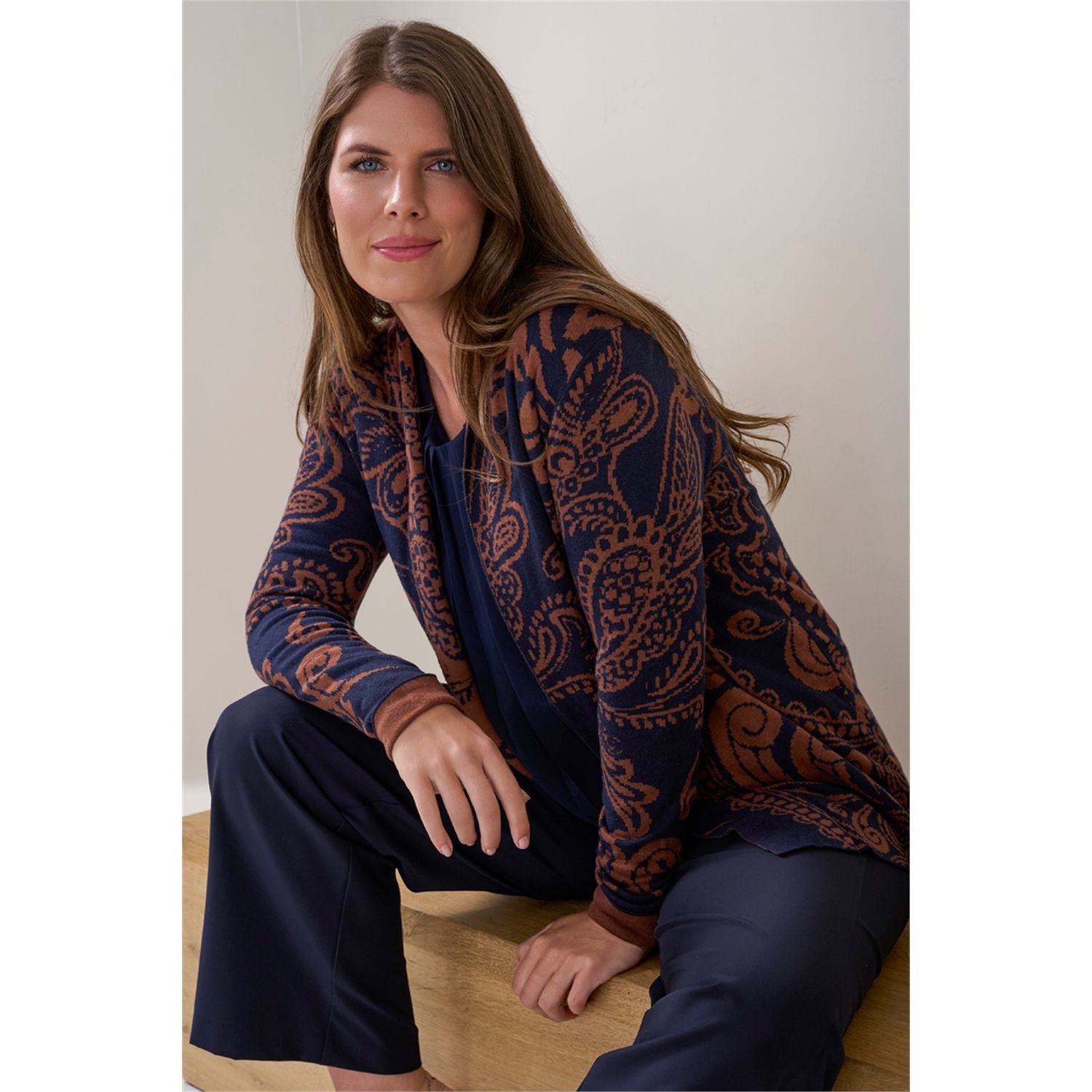 Vest jacquard shawlkraag
