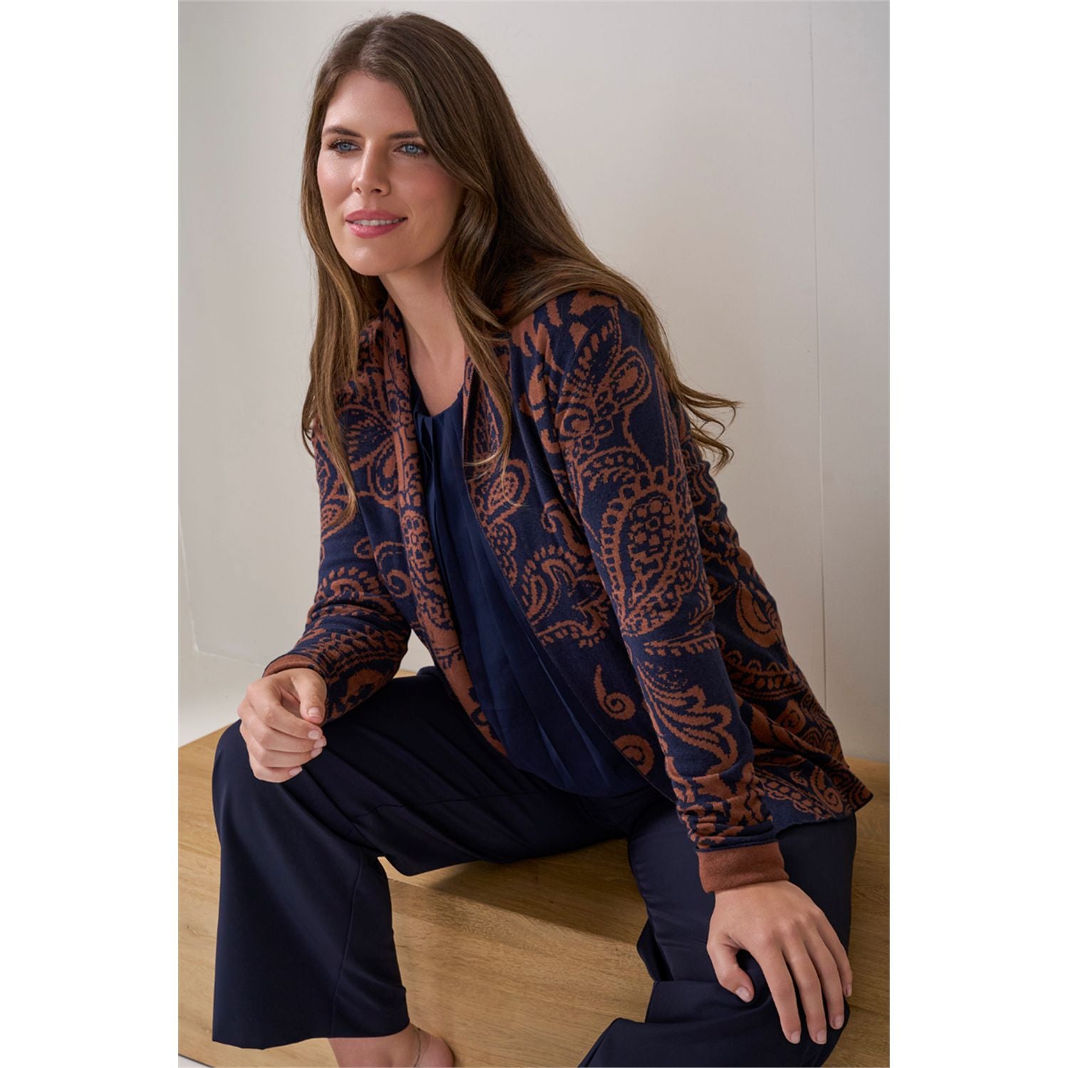 Vest jacquard shawlkraag