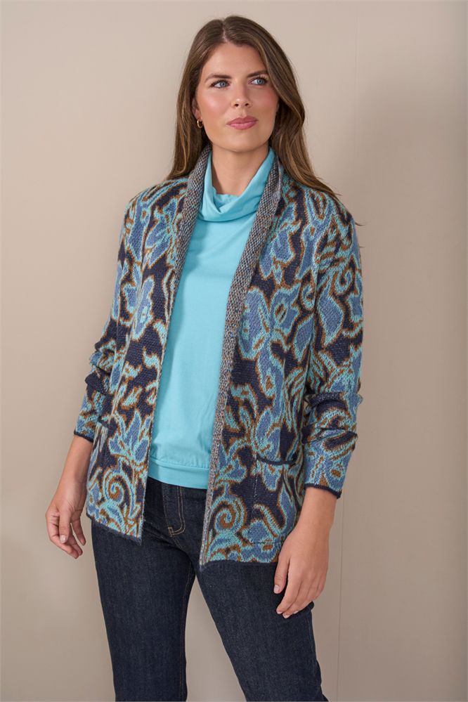 Vest sjaalkraag jacquard