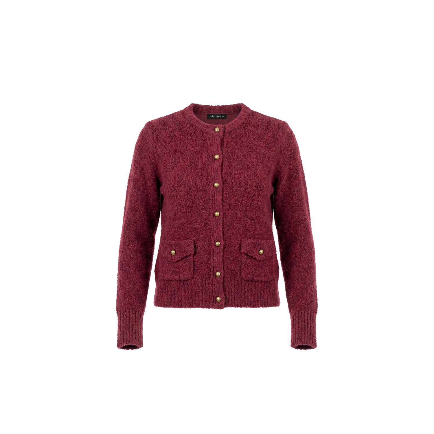 Vest ronde hals bouclé