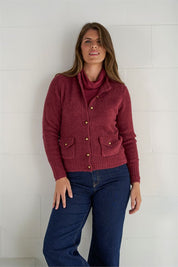 Vest ronde hals bouclé
