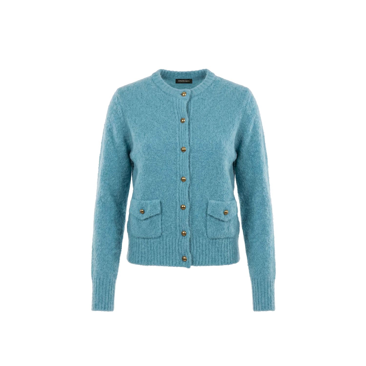 Vest ronde hals bouclé