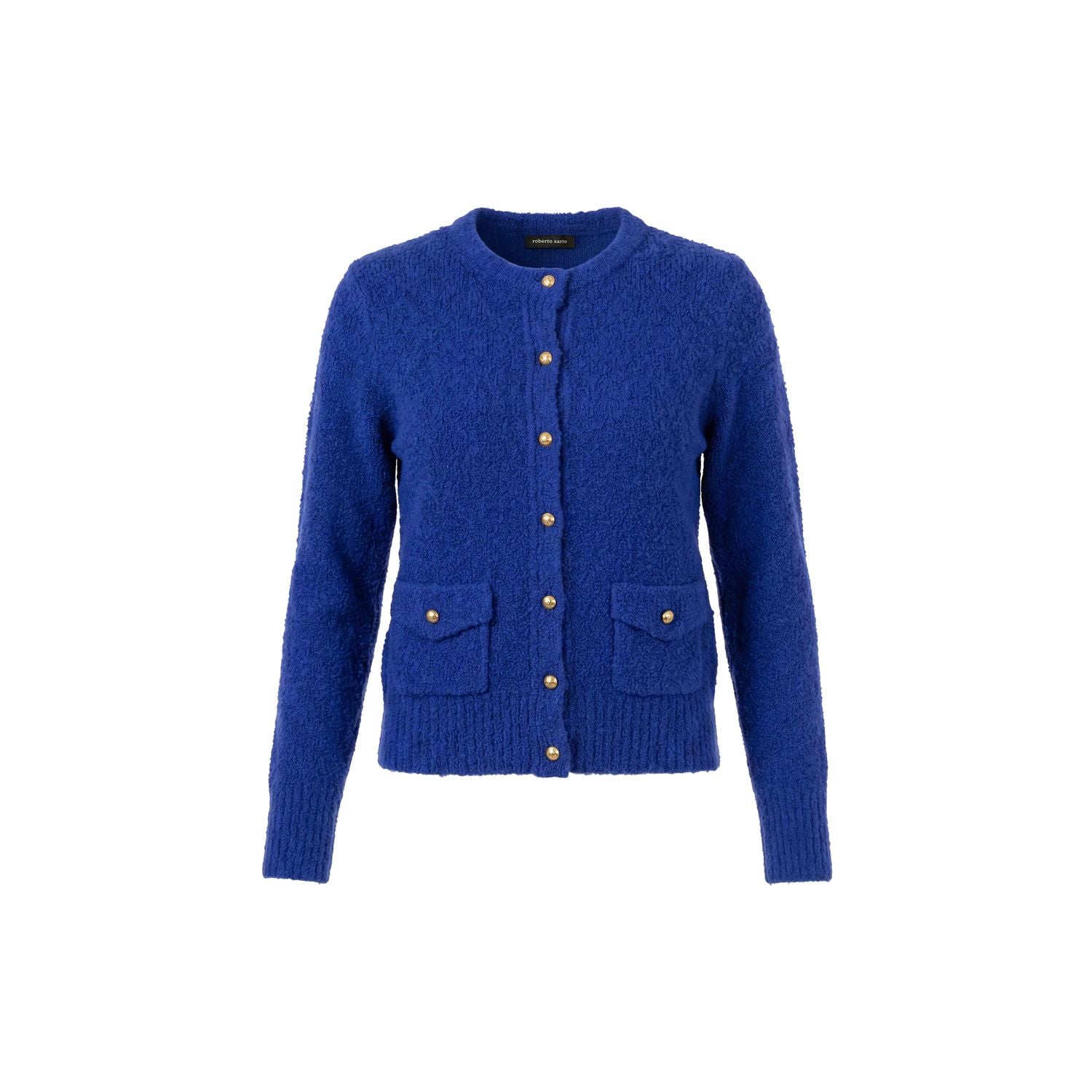 Vest ronde hals bouclé